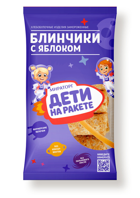 Блинчики с яблоком ролл ЗАМ FLOWPACK 420*г10(4,2кг) Мироторг (Брянск) Россия