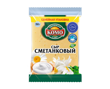 Сыр 350 гр. Сметанковый 50% брусок (Комо) (7шт.)