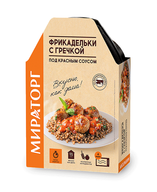 Фрикадельки с гречкой под красным соусом  ЗАМ  260г*6 (1,56кг) Мираторг Трио Россия