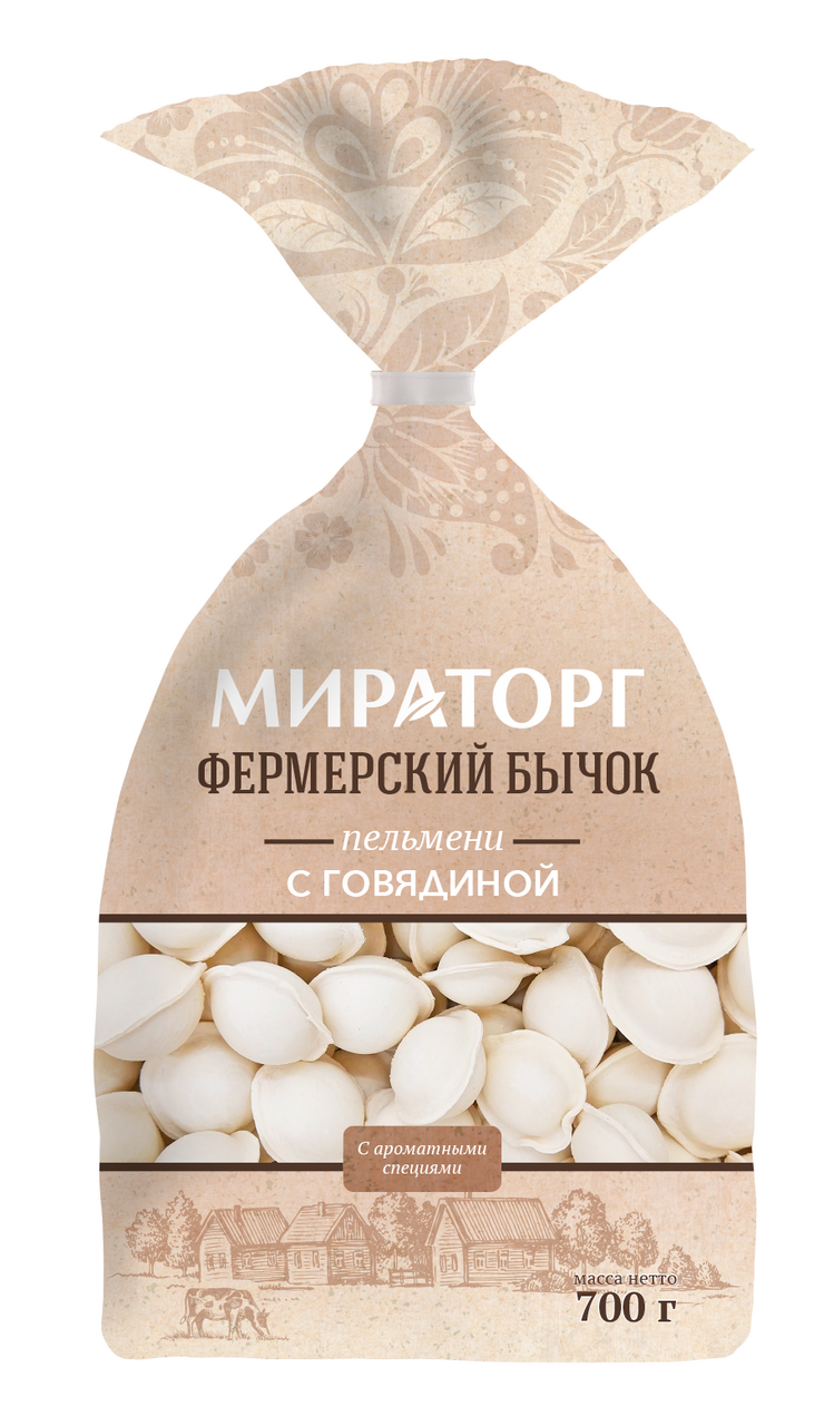 Пельмени "Фермерский бычок" с/м 700г*8 (5,6кг) Мираторг (Брянск) Россия 