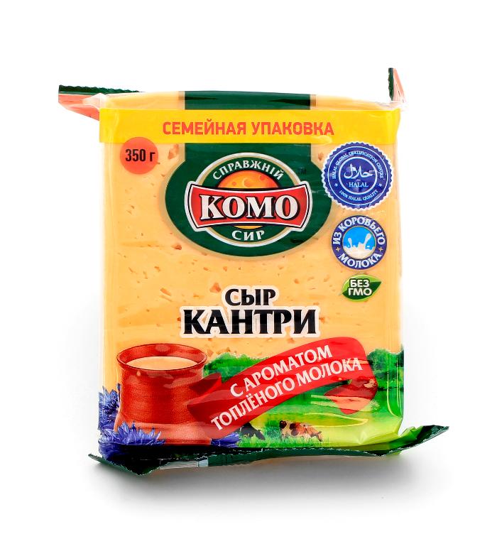 Сыр 350 гр. Кантри 50% брусок (Комо) (7шт.)