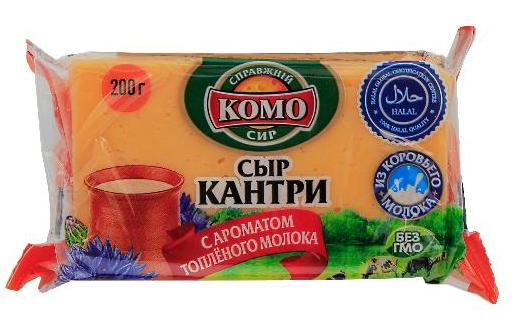 Сыр 200 гр. Кантри 50% брусок (Комо) (7шт.)