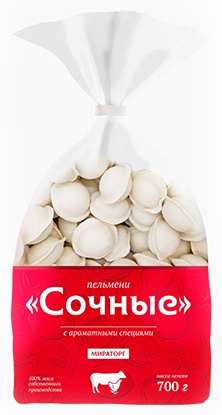 Пельмени "Сочные" ГВ 700 гр (8шт) с/м пакет