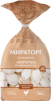 Пельмени "Курочка по -французски" зам ПАКЕТ 0,7 кг. (8шт)