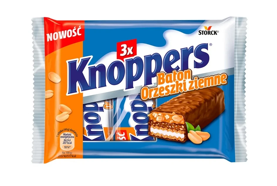 Вафли  KNOPPERS 5х Nussriegel Erdnuss Батончик 200 г (Арахис)