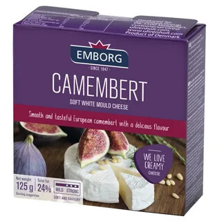 EMBORG Сыр Камамберт фас(125гр) (Soft White Mould Cheese) 50% Дания (12шт.)