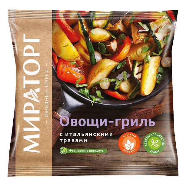 Овощи гриль с итальянскими травами с/м 400 г*10(4 кг) Мираторг