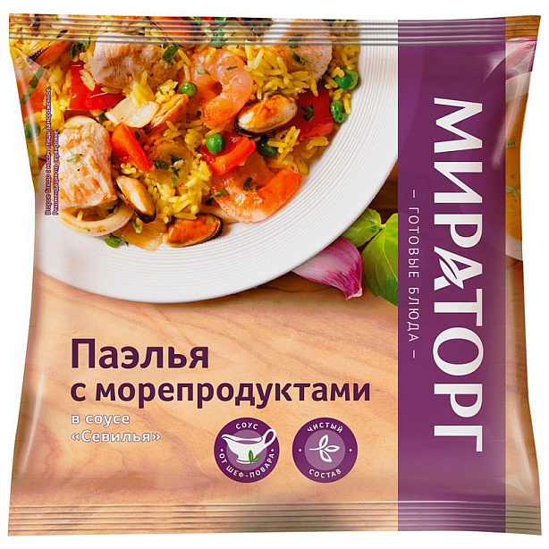 Паэлья с морепродуктами в соусе Севилья 400г*10 (4кг) Vитамин Мираторг РОССИЯ