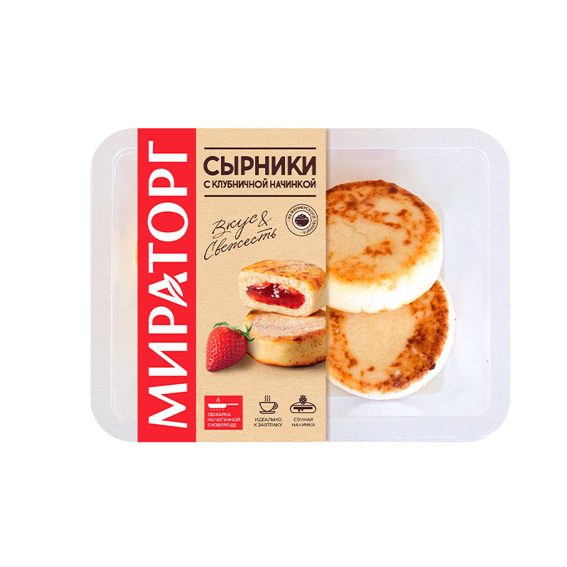 Сырники с клубничной начинкой ЗАМ 280гр*4 (1,12кг) Мираторг Трио Россия