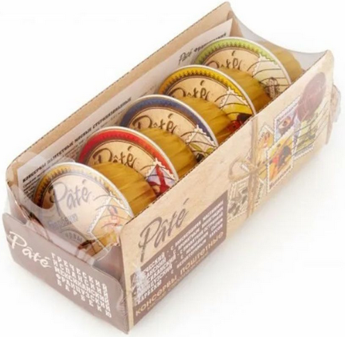Паштет Pate НАБОР 5шт/50 г ( 250г) Консервы мясные стерилизованные 