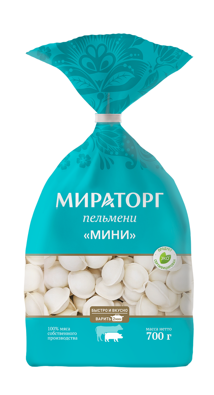 Пельмени "МИНИ" зам 700г*8 (5,6кг) МИРАТОРГ ЗАО "СК Короча" РОССИЯ