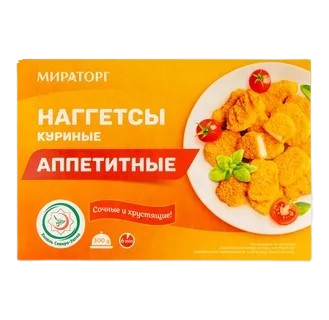 Наггетсы куриные Аппетитные 300г*12(3,6кг) Мираторг Россия