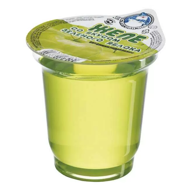 Желе со вкусом зеленое яблоко "Снеговичок" 150 гр (20шт)