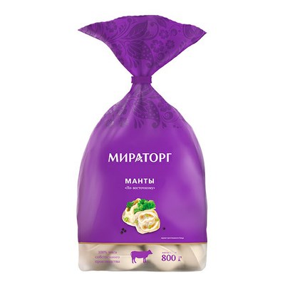 Манты По-восточному с/м пакет 700г*8 (5,6кг) Мираторг (Брянск)