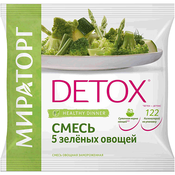Смесь 5 зелёных овощей с/м 400г*10(4кг) Мираторг Россия