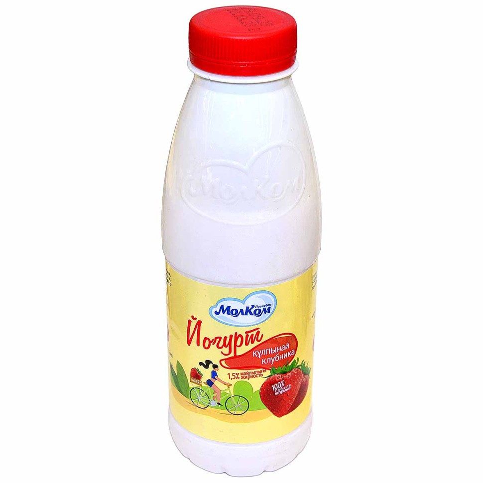 Питьевой йогурт т/р 0,45 клубника, 2,5% 00000078