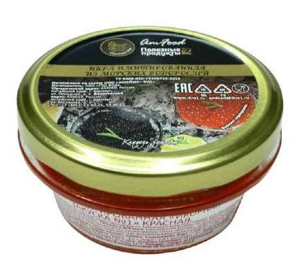 "Икорная закуска № 1" стекл/б Икра красная имитированная 113г/6шт.