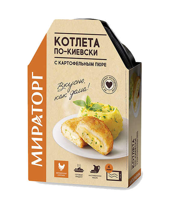 Котлета по киевски с картофельным пюре  ЗАМ  260г*6(1,56кг) Мираторг Трио Россия