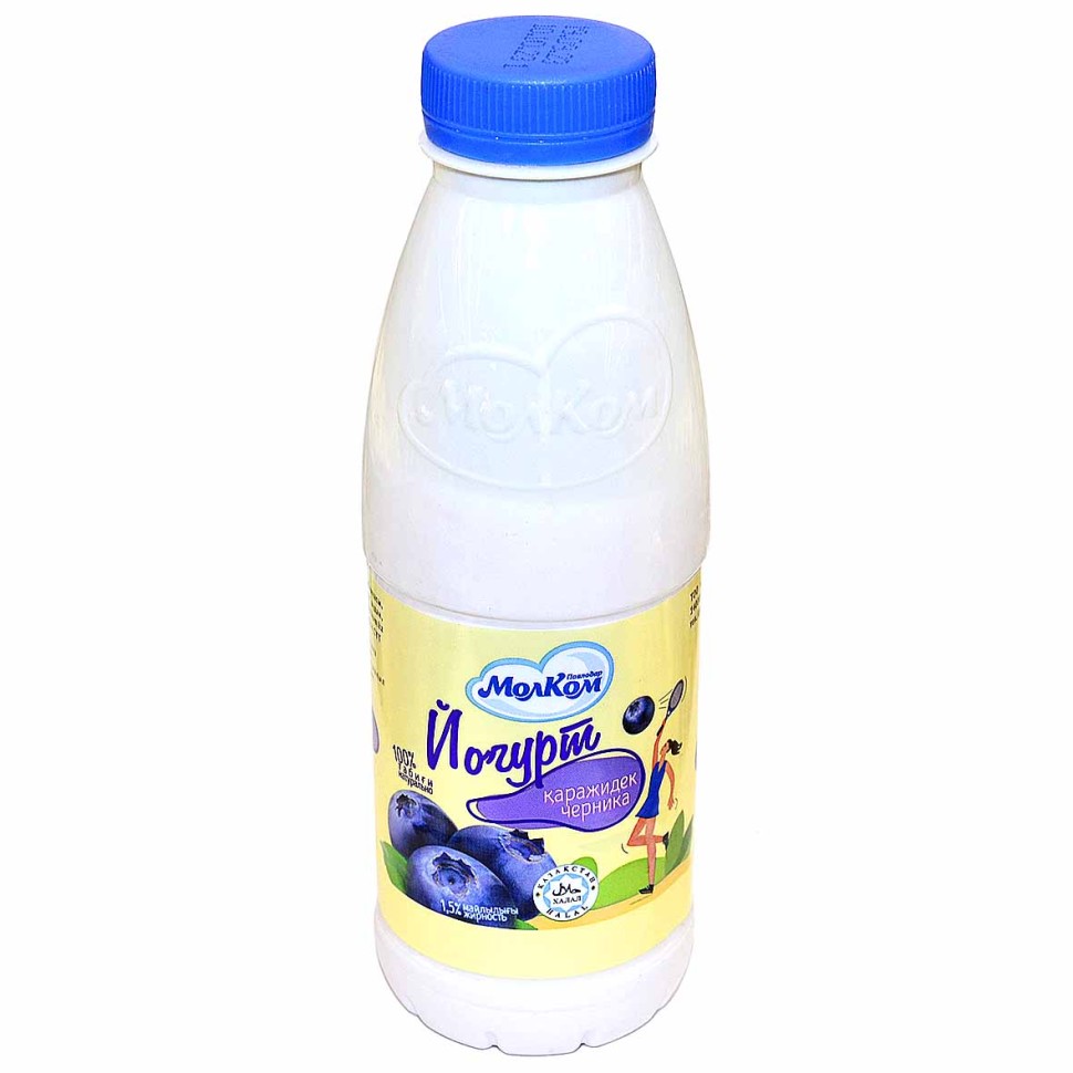 Питьевой йогурт т/р 0,45 черника 2,5% 00000080