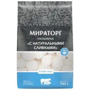 Пельмени "С натуральными сливками" 700г*10 (5,6кг) Мираторг Россия 