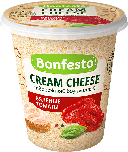 Сыр творожный "CreamCheese воздушный" "Вяленые томаты" 125гр 65% Bonfesto (8шт)
