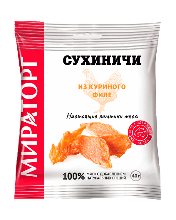 Сухиничи из куриного филе ОХЛ ГЗМС 40г*10 (0,40кг) ООО "Мираторг-Курск" Россия