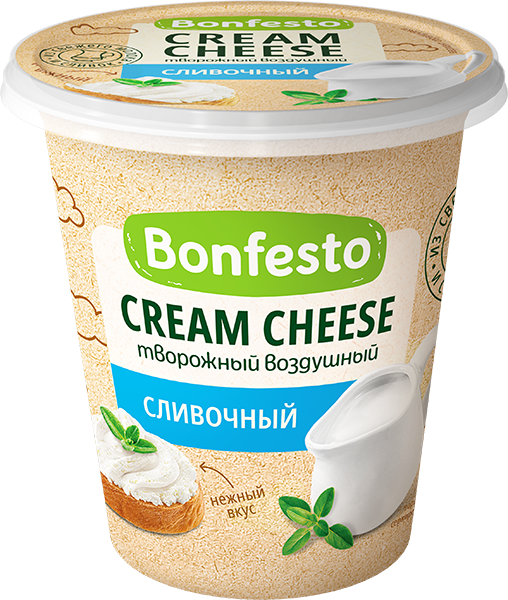 Сыр творожный "CreamCheese воздушный" сливочный 125гр 65% Bonfesto (8шт)