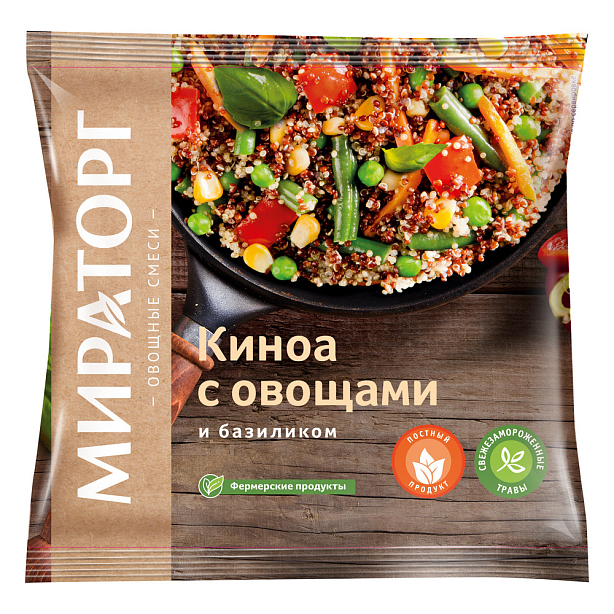 Киноа с овощами и базиликом 400г*15 (6кг) Фермерские Продукты Vитамин Мираторг РОССИЯ