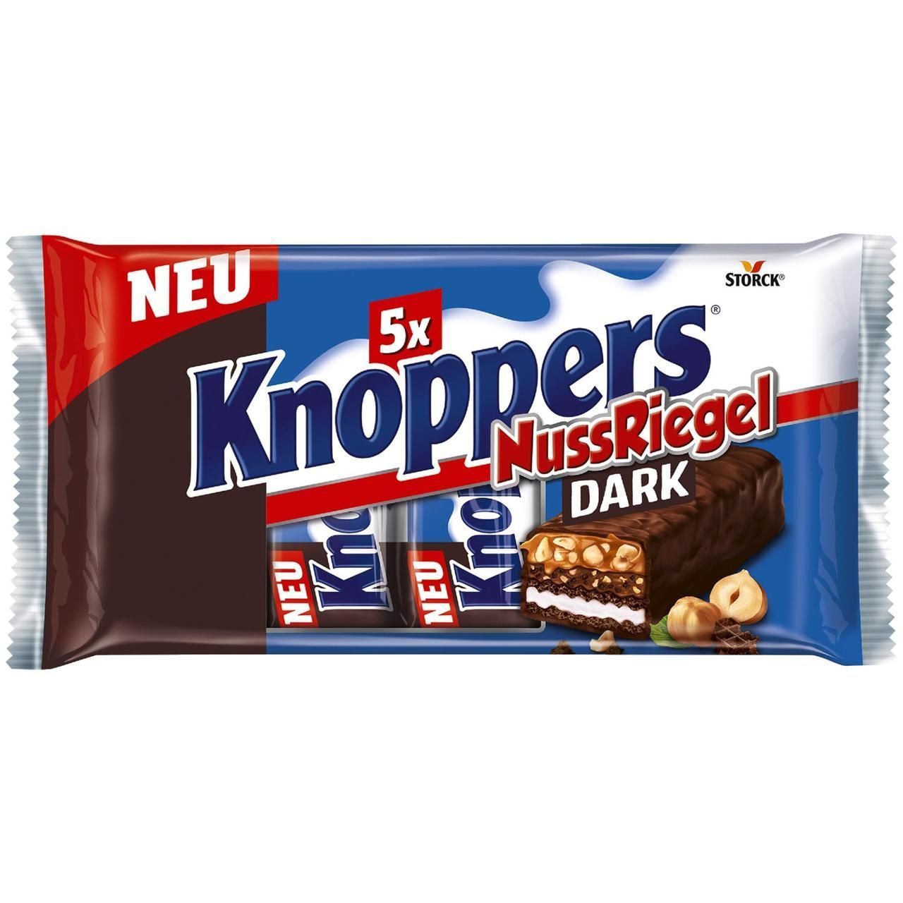 Вафли  KNOPPERS 5х Nussriegel Dark Батончик 200 г (темный)