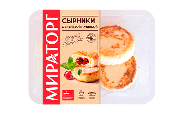 Сырники с вишневой начинкой ЗАМ 280гр*4 (1.12кг) Мираторг Трио Россия