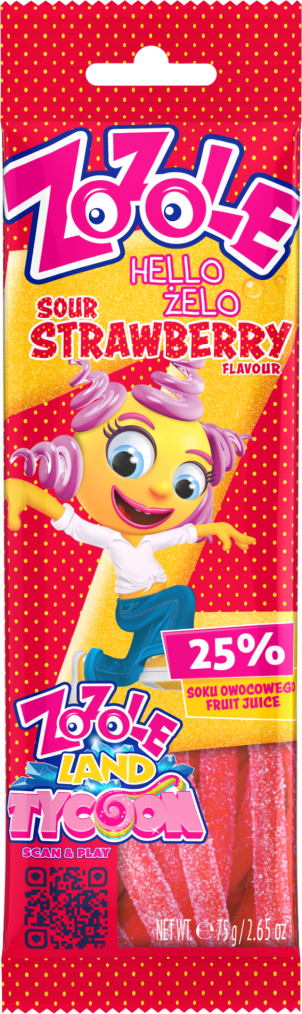 Мармелад SOUR STRAWBERRY 75gx32szt M (MIESZKO ŻELKI ZOZOLE)