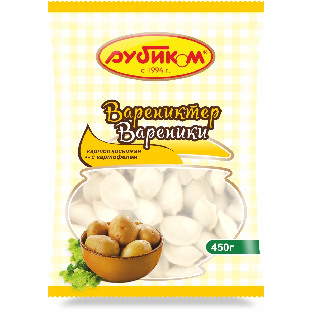 РУБИКОМ    ВАРЕНИКИ С КАРТОФЕЛЕМ ШТ 0,450кг
