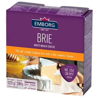 EMBORG Сыр Бри фас(125гр) (Brie, White Mould Cheese) 50% Дания (12шт.)