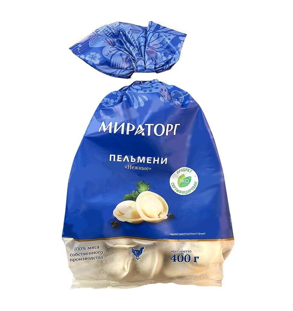 Пельмени "Нежные" с/м ПАКЕТ 400г*16 (6,4кг) МИРАТОРГ (Брянск) РОССИЯ