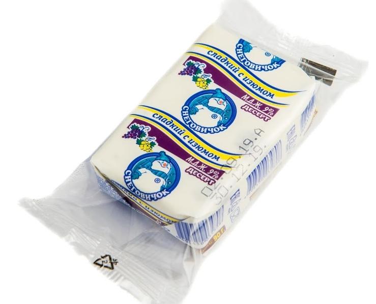 Десерт "Снеговичок" 90гр С изюмом (30шт)
