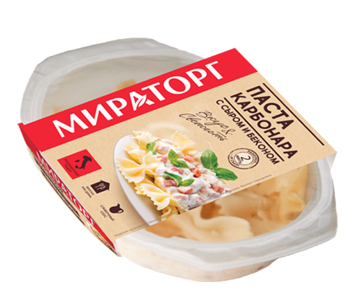 ПАСТА  «Карбонара» с сыром и беконом 260г*6 (1,56кг) Мираторг Трио Россия