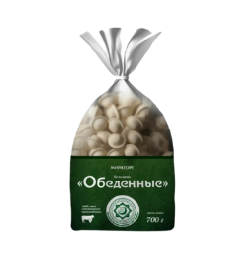 Пельмени "Обеденные" с/м ПАКЕТ 0,7 кг. (8шт)