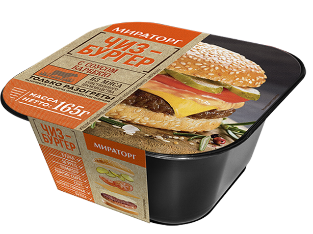 Чизбургер с соусом барбекю зам 165г*6(990г) Мираторг Трио Россия